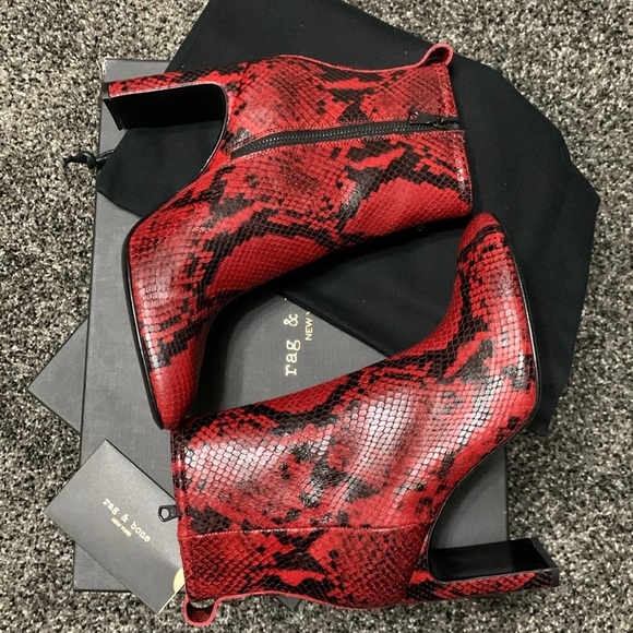 rag & bone Ellis Boot in Red Sz 7.5 - Picture 4 of 12